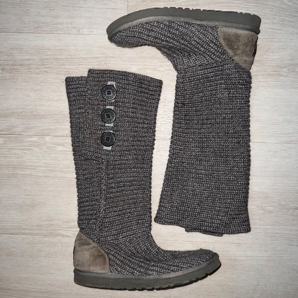UGG Classic Cardy Knit Boots Grey 5819 Women's 8